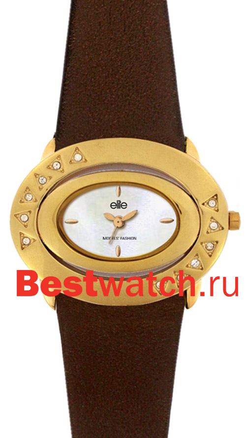 Часы Elite Leather Crystal E50982S-101