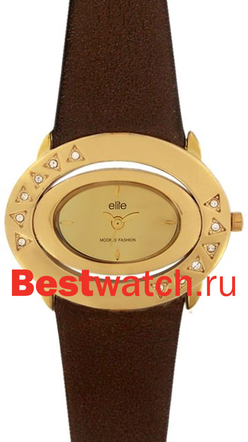 Часы Elite Leather Crystal E50982S-102