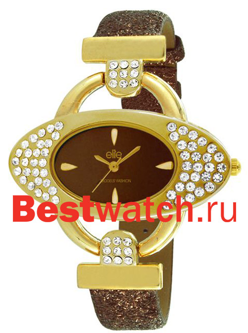 Часы Elite Leather Crystal E51652S-105