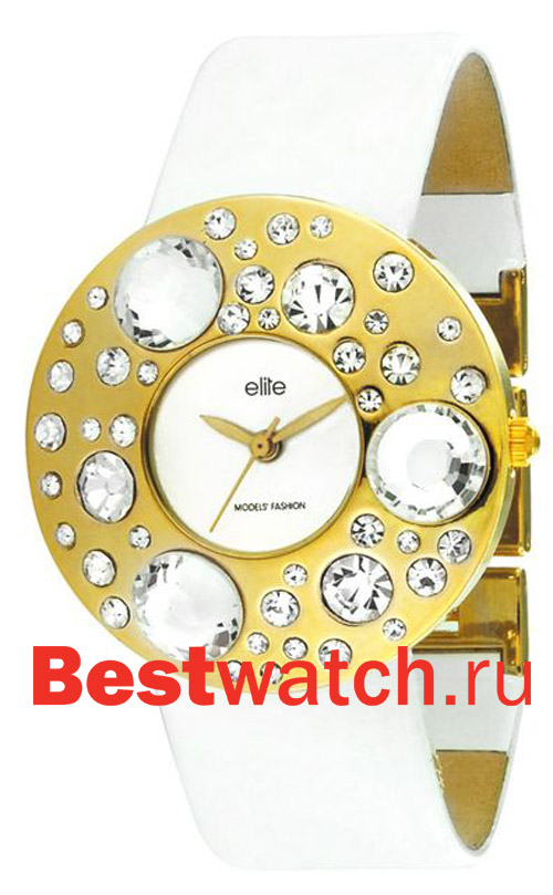 Часы Elite Leather Crystal E51772G-101