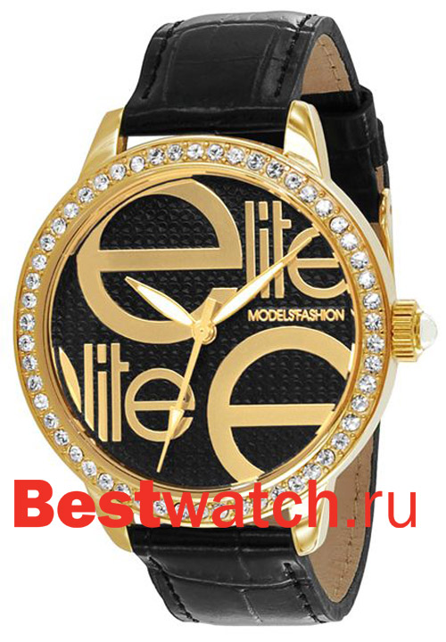 Часы Elite Leather Crystal E52452G-103