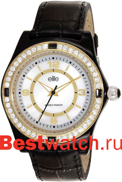 Часы Elite Leather Crystal E52862-911