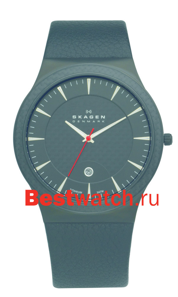 Часы Skagen Leather Titanium 234XXLTBLB
