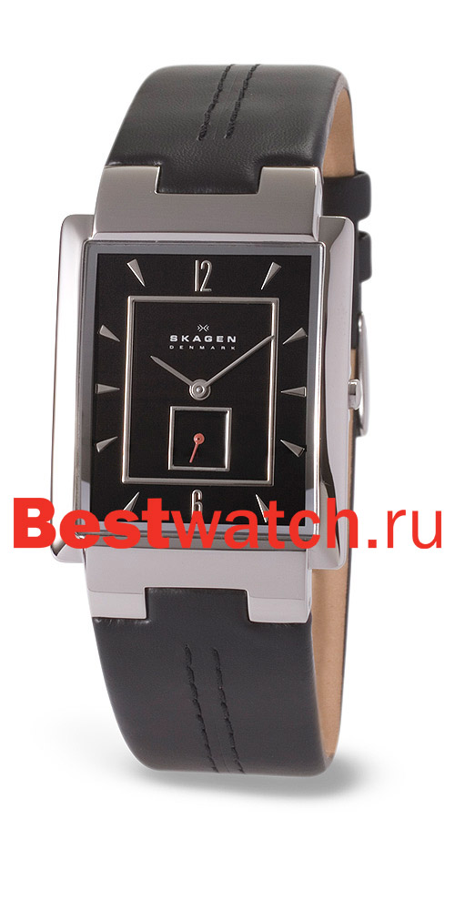 Часы Skagen Leather Rectangular 324LSLB