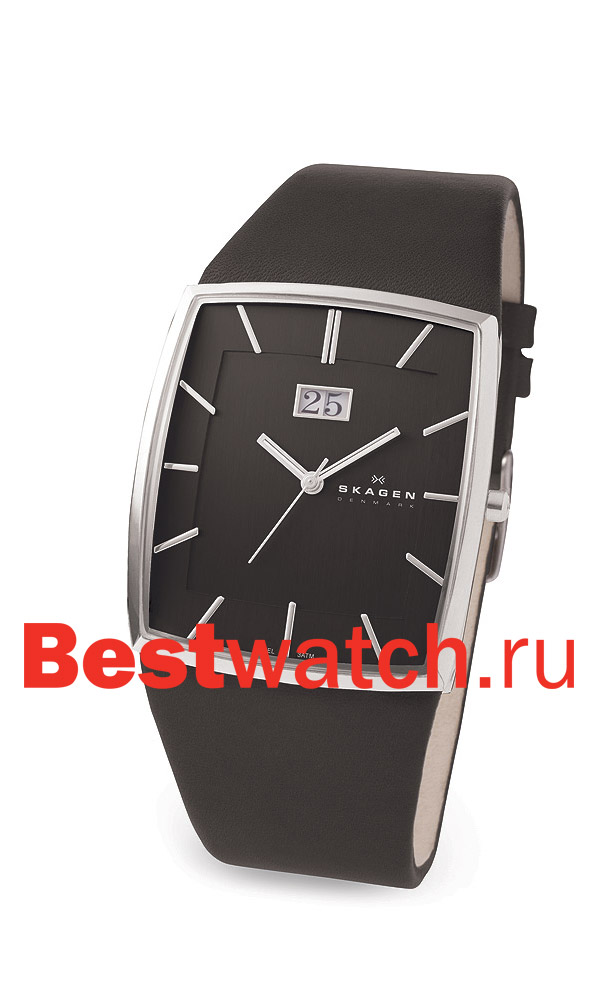 Часы Skagen Leather Rectangular 567LSLB