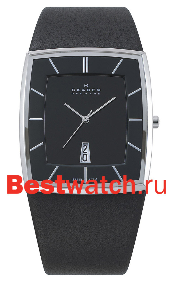 Часы Skagen Leather Rectangular 567LSLB1