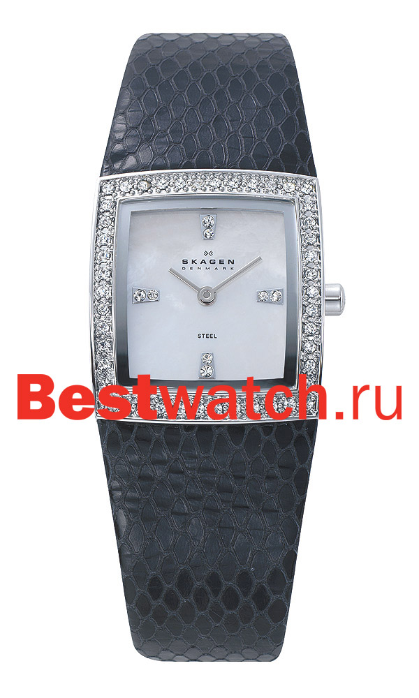 Часы Skagen Leather Rectangular 608SSLB8