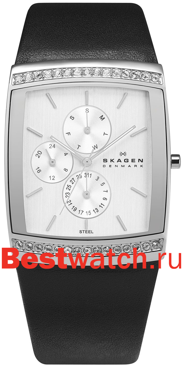 Часы Skagen Leather Rectangular 656LSLB