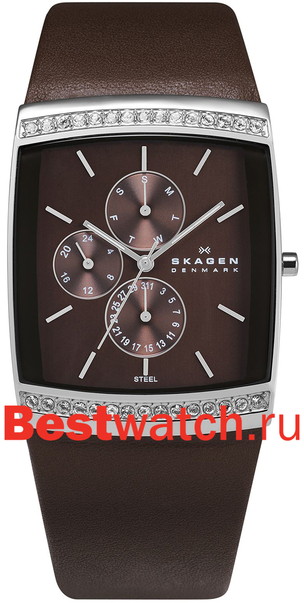 Часы Skagen Leather Rectangular 656LSLD