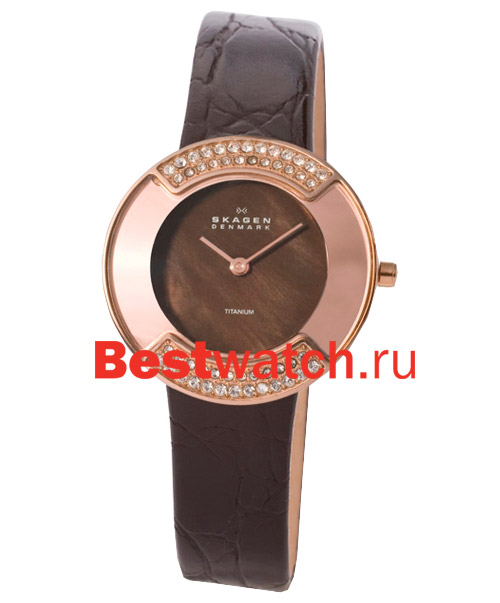 Часы Skagen Leather Titanium 669STRLD4