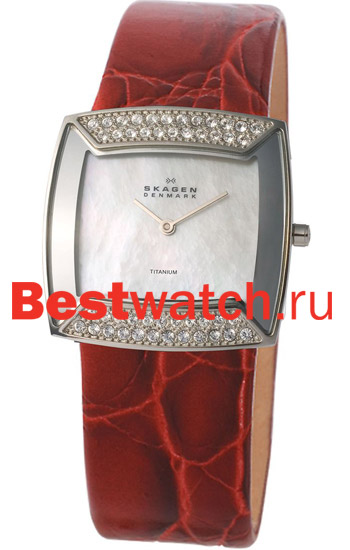 Часы Skagen Leather Titanium 670STLR4