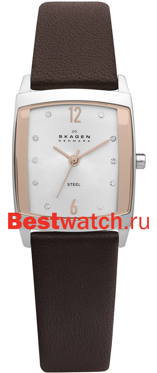Часы Skagen Leather Rectangular 691SSLR
