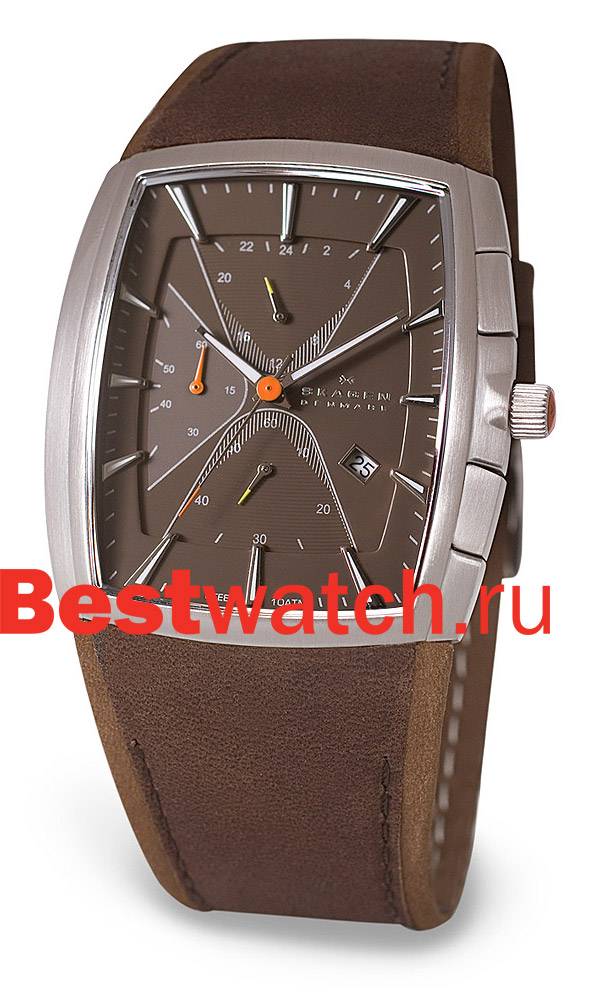 Часы Skagen Leather Rectangular 747LSLD