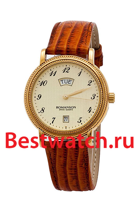 Часы Romanson Leather TL0159SMG(GD)