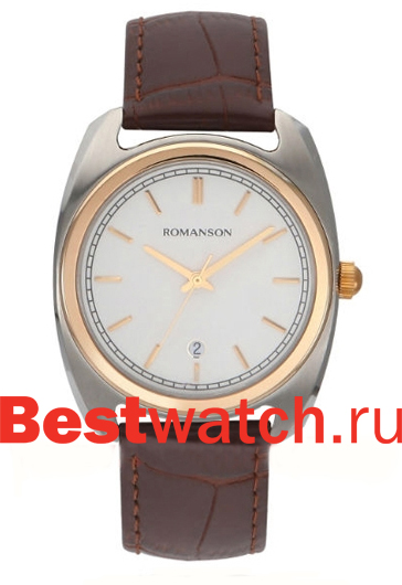 Часы Romanson Leather TL1269MJ(WH)BN